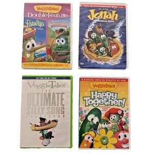 Lot of 4 VeggieTales DVDs; Assorted Children's Videos